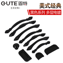 Good drawer cabinet handle American black wardrobe door handle Modern simple cabinet kitchen door European handle