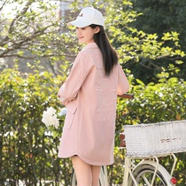 Young girl long coat female 2020 Spring and Autumn New Junior High School High School students College wind Joker loose windbreaker