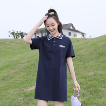 Girl summer dress 2021 New College Style big child loose leisure high school junior high school students polo skirt