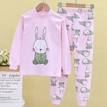 Childrens autumn clothes autumn pants suit pure cotton boy girl CUHK childrens underwear suit baby warm clothes