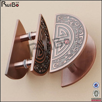 Spot aluminum carving Chinese antique framed glass door hotel wooden door sliding door sliding door happy semi-circular handle