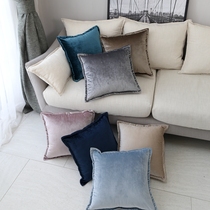 Sofa cushion Solid color velvet pillow Office backrest pillow Velvet bedside cushion Car waist pillow cover