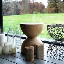 Natural wood pier log stump solid wood round stool tree pier changing shoe stool wooden pile sitting stool wood design root carving stool