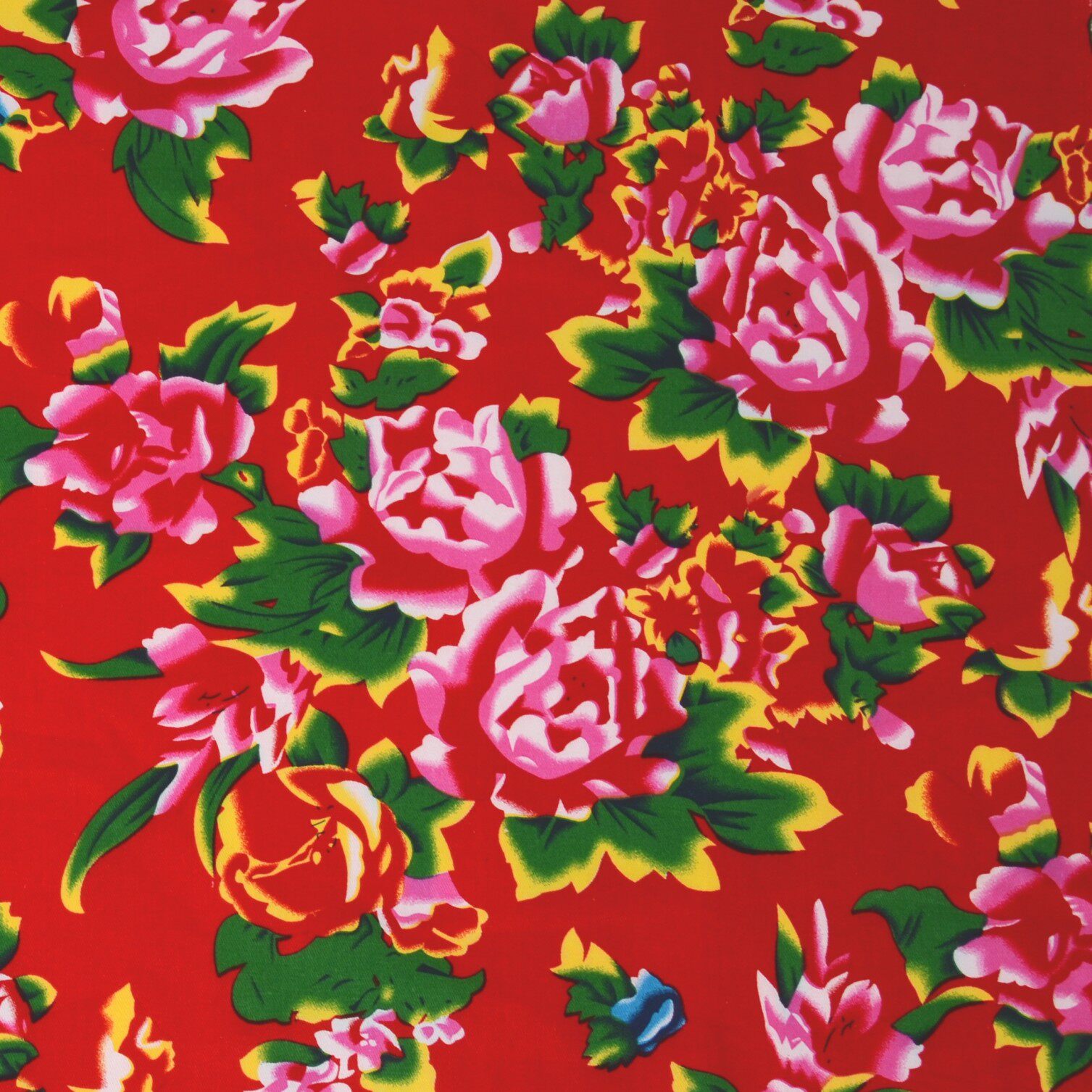 特价热卖全棉印花面料斜纹加厚花布大牡丹花布料床单布中国风复古