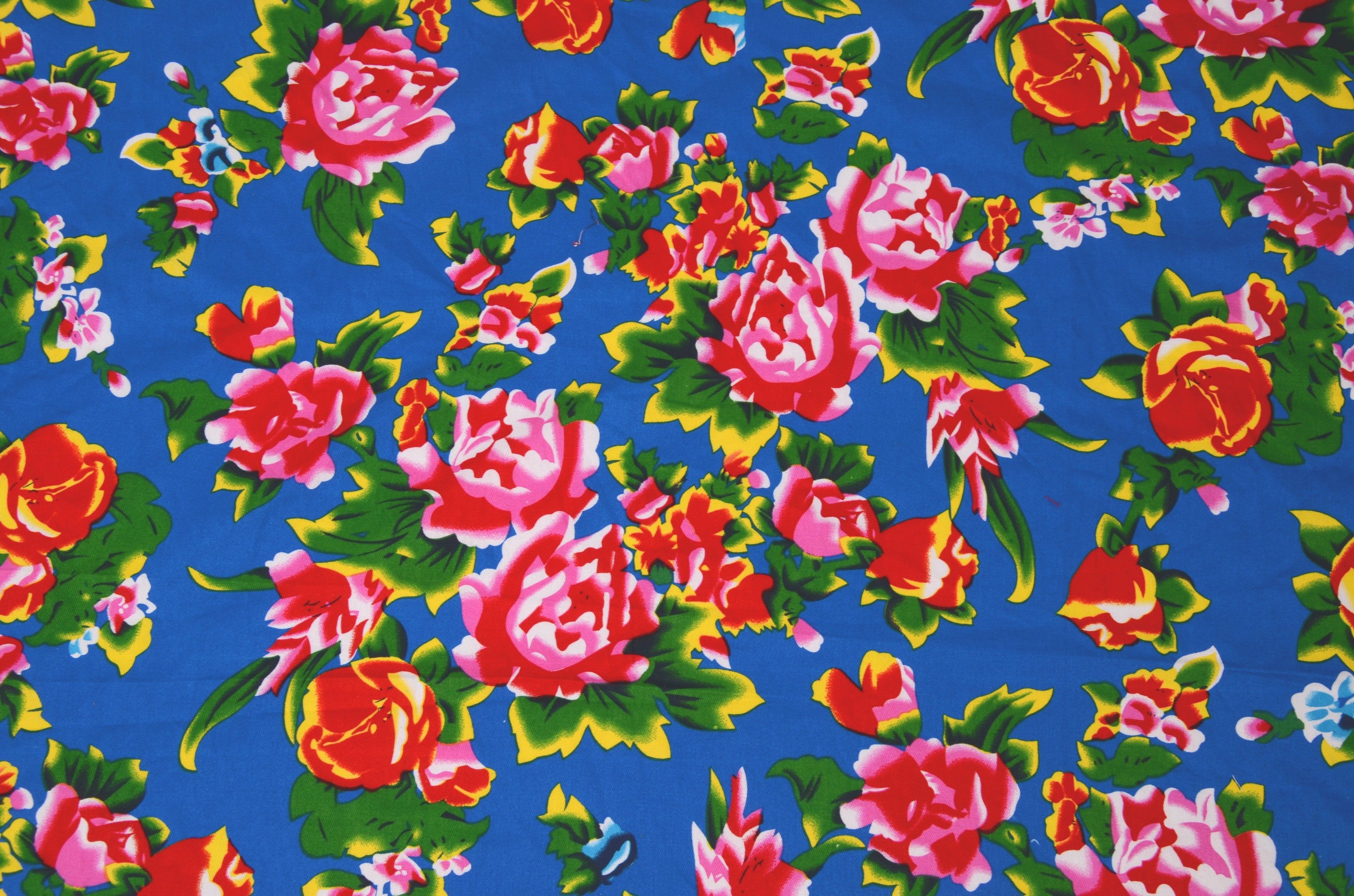 特价热卖全棉印花面料斜纹加厚花布大牡丹花布料床单布中国风复古