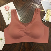 Ancient Princess New European Fashion Wrap Breast burgundy Thai latex bra No steel ring Comfortable Breathable Sleep Bra