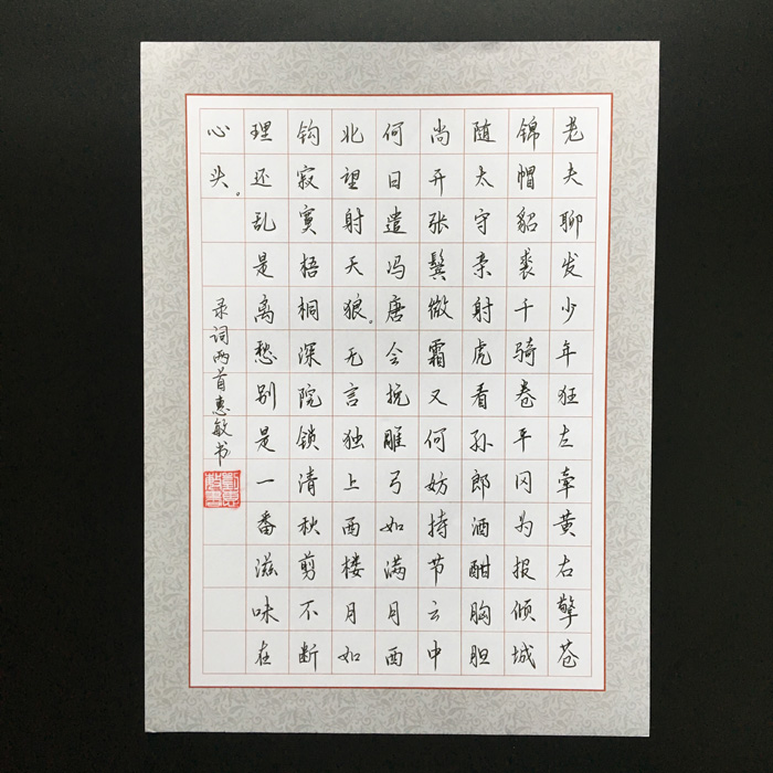 a4书法纸成人硬笔书法作品纸钢笔练字纸参赛专用117格加厚大格子