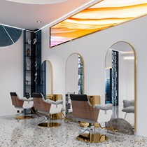 Net red hairdressing shop mirror table hair salon dedicated single double-sided mirror barber shop ironing area hairdressing floor mirror against wall mirror