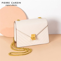 Pierre Cardins new single shoulder bag Women metal lock clamshell Rhombus Chain Slanted Satchel New Tide Brief About Small Square Bag