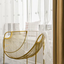 Curtains and window screen white veil embroidery clover leaf simple Nordic small fresh semi-shaded yarn shade