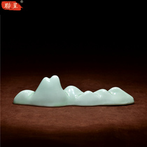 Ingenuity Wenxingwen High Mountain and Fushroom Study brush pen set ceramic pen frame Mountain four treasures calligraphy paperweight pen holder pen set pen rest