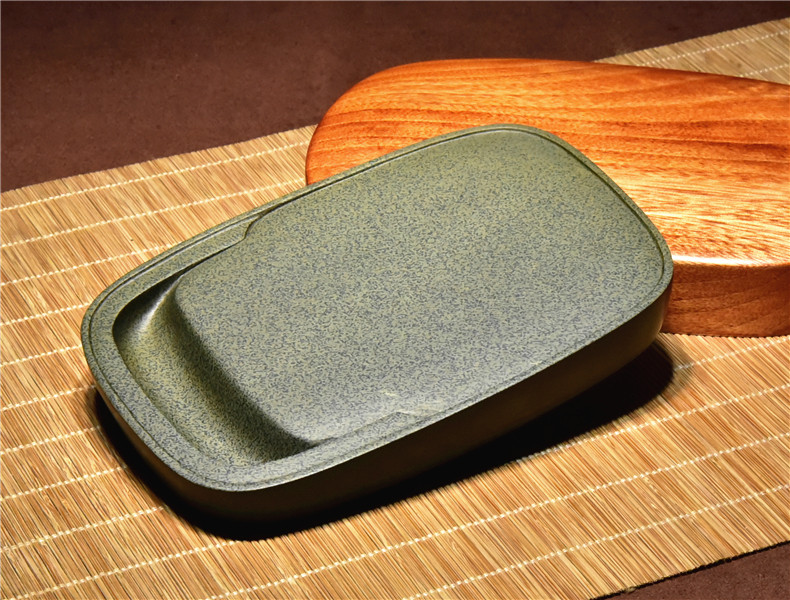 中国歙砚《鱼子素砚》手工制作原石歙砚老坑精品 文房四宝礼品砚