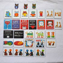 Czech Prague SMALTUM hand-painted enamel owl cartoon refrigerator magnetic sticker gift decorative card listing