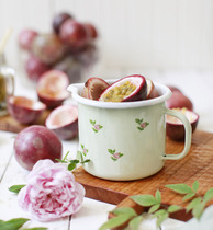 EUROPEAN STYLE RETRO HEAVY ENAMEL CUP ENAMEL MILK CUP BOILING MILK CUP MILK POT WITHOUT LID D10L17CM 600ML