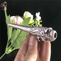 Antique antique Tibetan silver seedling silver cigarette pot handmade dry smoke bag old-fashioned dry pipe accessories cigarette Rod cigarette holder faucet faucet