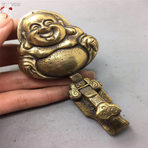 Retro do old pure copper brass collection belt chain key chain waist hanging antiques put mens style to help evil laugh Buddha