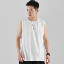 Summer sleeveless T-shirt men loose Tide brand Hip Hop Street solid color basketball sports vest waistcoat ins men mens body shirt