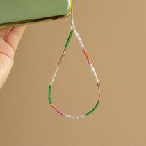 Simple and thin mobile phone chain short wrist lanyard female couple key ip pendant suitable for