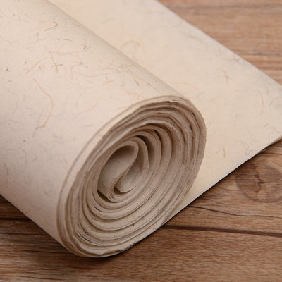 安徽手工加厚四尺宣纸麻纸半生半熟六尺对开麻长纤维