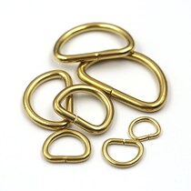 Leather brass hardware pure copper D buckle square button D ring bag link D buckle backpack buckle luggage accessories