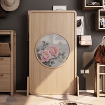 New Chinese Screen partition Living room entrance door Xuanguan Brief about modern bedroom shielded home solid wood mobile partition wall