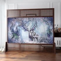 Nordic Screen Partition Living Room Entrance Door Genguan Brief Modern Solid Wood Mobile Bedroom Shelter Home Elk Deer Seat Screen