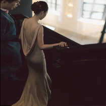 2021 new bridal toast dress sexy halter noble elegant fashion thin fishtail wedding dress evening dress tail