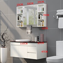 Countertop Basin Hotel Wash Terrace small family type solid wood ceramic integrated hanging cabinet mirror cabinet floor type bath cabinet Composition