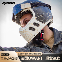 French QWART Quwat motorcycle full helmet detachable retro carbon fiber motorcycle helmet