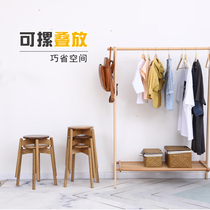 Nordic modern simple white oak solid wood official hat stool torch stool home shoe stool bedroom bench sofa stool