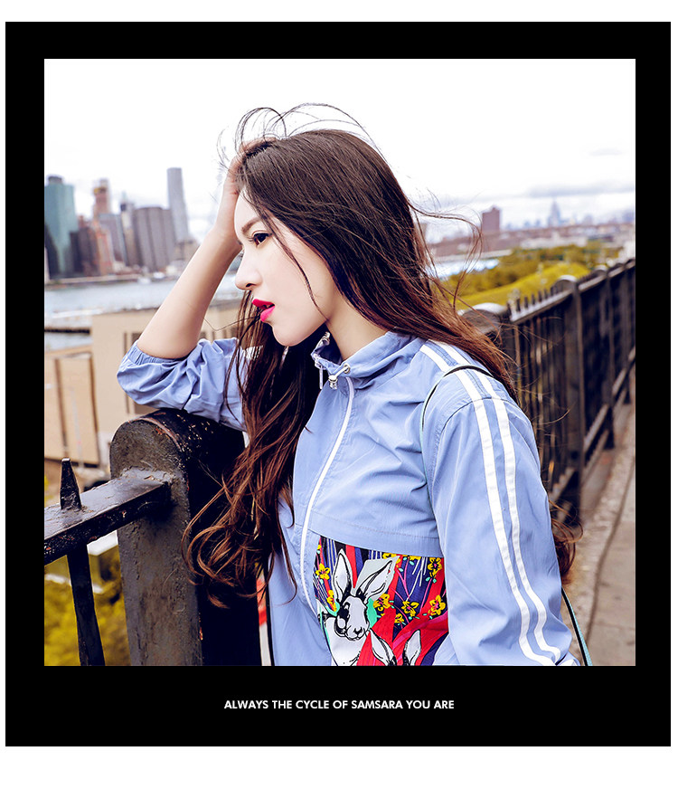 张兔兔 棒球服女短款2019春季原宿bf宽松港风夹克衫学生两件套女