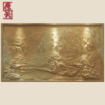 Sandstone relief sandstone background wall Villa exterior wall carving landscape mural Hotel front desk large relief sand sculpture