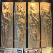 Sandstone stone relief custom villa courtyard decoration Sandstone sculpture Hotel clubhouse European-style character mural Lady figure