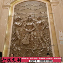 Sandstone relief Custom glass steel copper sculpture Hotel Villa Sandstone European angel character murals