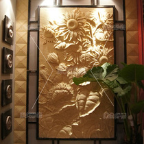 Artificial sandstone reliefs set for sand rock background wall Southeast Asian decoration fresco plant relief sand sculpted sunflower