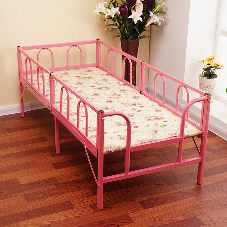 儿童床带护栏男孩女孩单人组合床公主宝宝床简易单人折叠铁艺小床