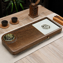 Chicken wing wood tea tray whole block size incense burner Modern simple solid wood tea sea tea table Japanese dry bubble table Ru porcelain