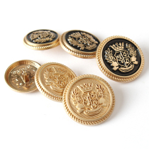 High-end metal buttons Mens Womens woolen coat jacket fashion versatile round gold decorative buttons
