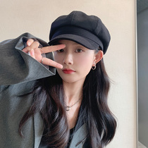 Japan ARX hat children autumn winter 100 hitch black reported child anise cap s tide Inron retro duck tongue berets