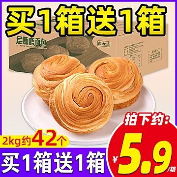 【买一送一】香当当手撕面包2箱800g[10元优惠券]-寻折猪