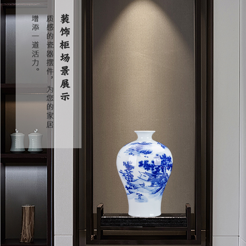 Hand - made floret bottle of blue and white porcelain of jingdezhen ceramics rich ancient frame the sitting room of Chinese style household furnishing articles of handicraft arranging flowers