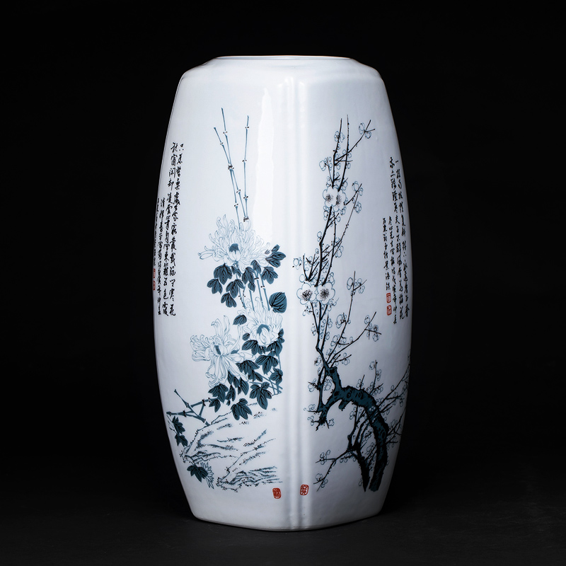 Jingdezhen ceramics rich ancient frame floret bottle of flower arranging dried flowers lucky bamboo Chinese style home sitting room adornment is placed