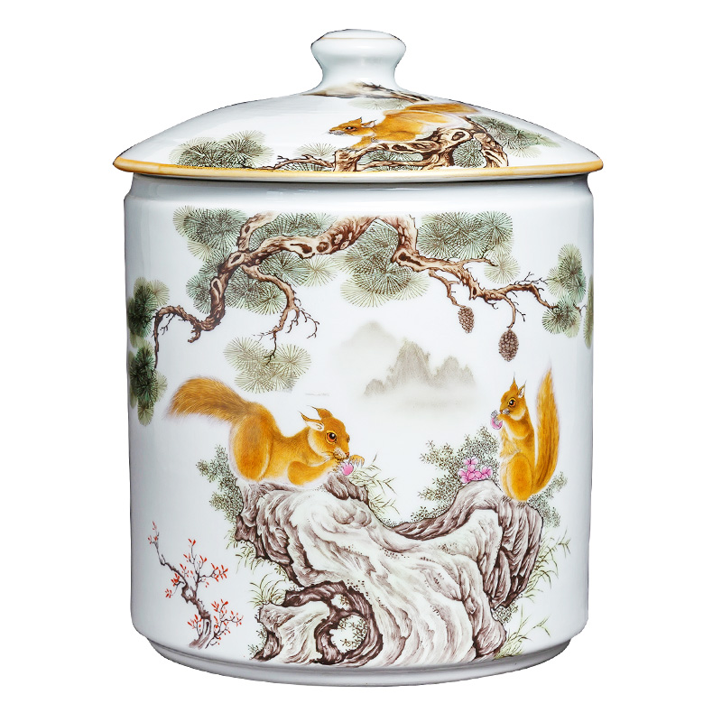 Jingdezhen tea pot seal tea cake big yards of household ceramics storage tank puer tea cake storage tanks