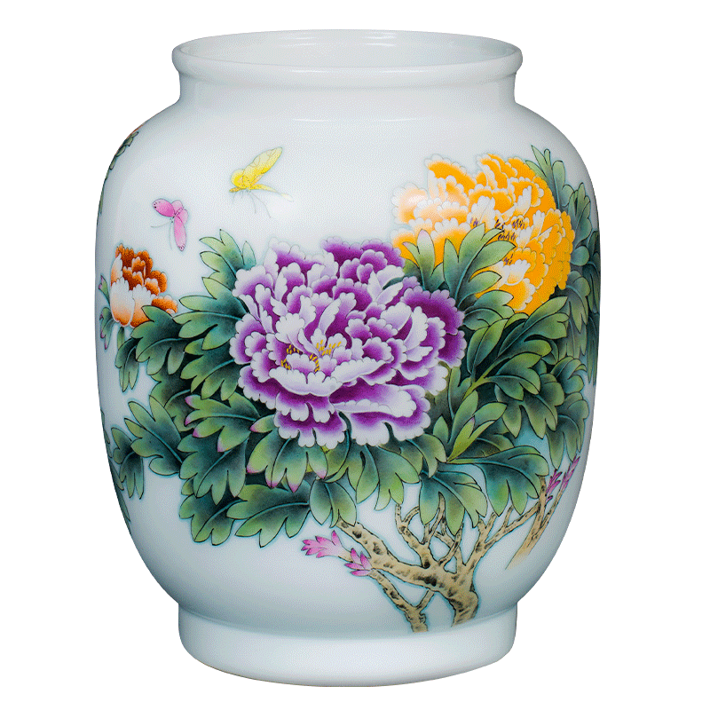 Jingdezhen ceramic vase penjing masters hand draw large Chinese lucky bamboo flower arranging rich ancient frame sitting room adornment