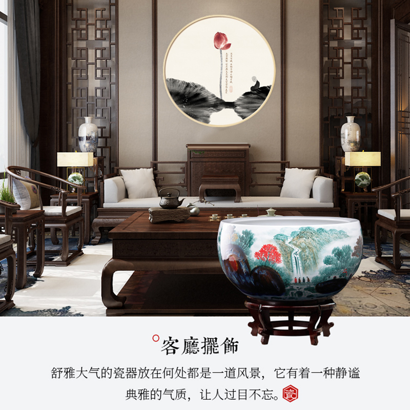 Jingdezhen ceramics hand - made refers to goldfish GangPen basin of a water lily bowl lotus cornucopia large - sized tank