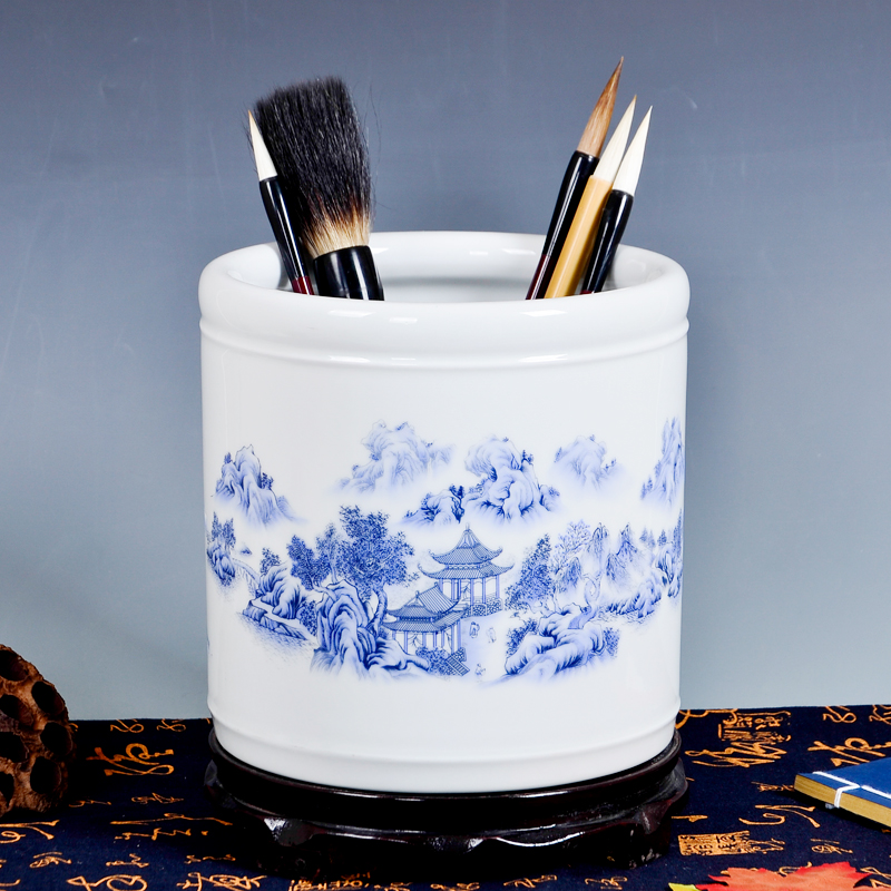 Large brush pot cb42 jingdezhen ceramics crafts the teacher 's day gifts creative office desktop furnishing articles