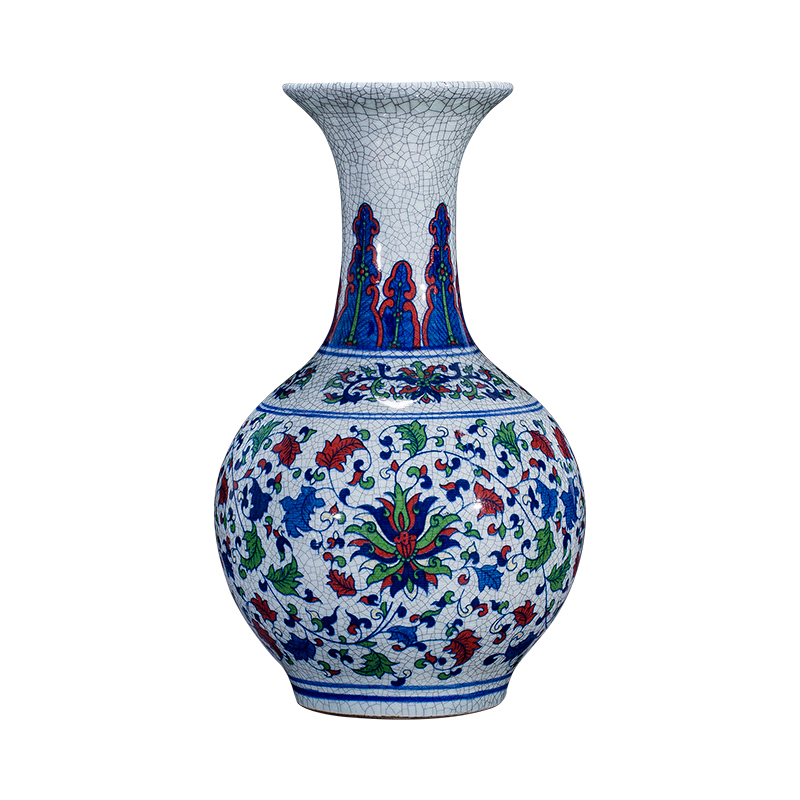 Archaize of jingdezhen ceramics up with blue and white porcelain vases, flower arrangement home sitting room adornment rich ancient frame furnishing articles