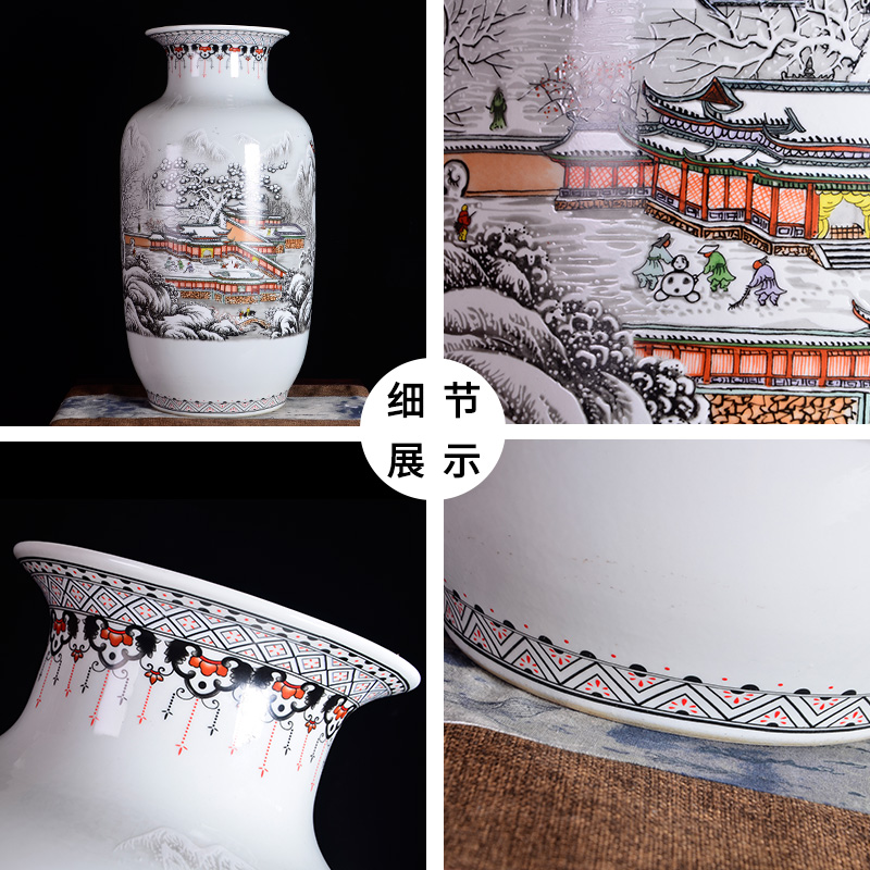 Jingdezhen ceramics snow home furnishing articles of large vase flower arranging the sitting room porch decoration decoration large Z8