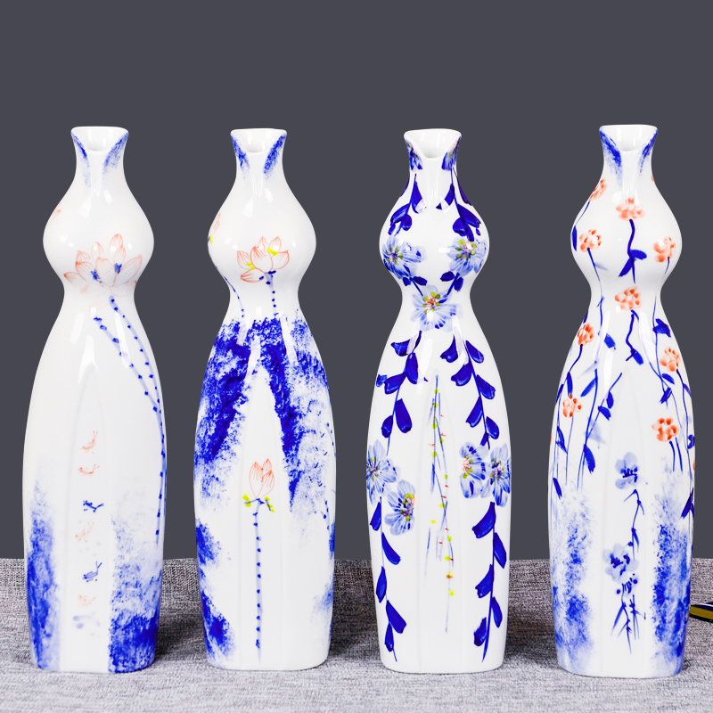 Cb38 jingdezhen ceramics creative cheongsam beauty of blue and white porcelain vases, flower arrangement sitting room adornment handicraft furnishing articles