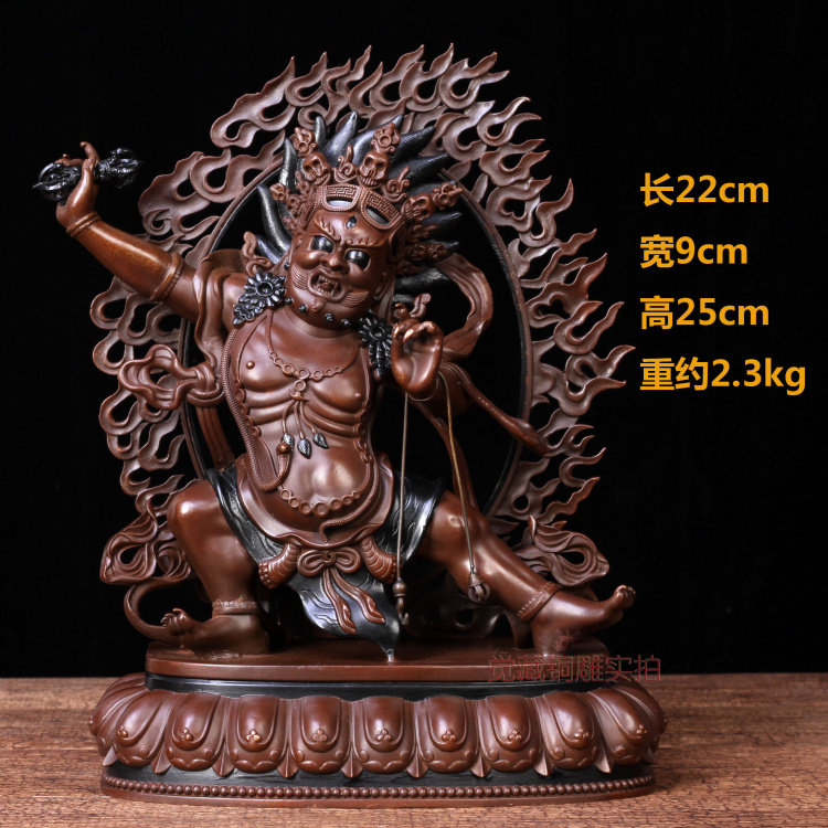 金剛手菩薩 仏像 銅器 開運 風水 重厚 極細工 装飾品 工芸品 美術品 置物 秘藏 清 純銅彩色 金剛手菩薩 造像 仏像 古銅 銅製品 銅器 極細工